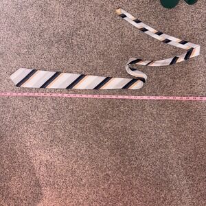 Dino Orsini Necktie Mens OS Blue Tan Striped Silk Blend Formal Business Tie